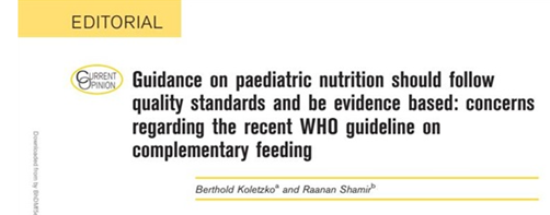 Leading paediatricians commenting on @WHO Guideline on complementary feeding: 'appear(s) not to meet widely agreed current standards for guideline development' 'recommendations appear not to be in line with the available evidence' ➡ rb.gy/713mr0