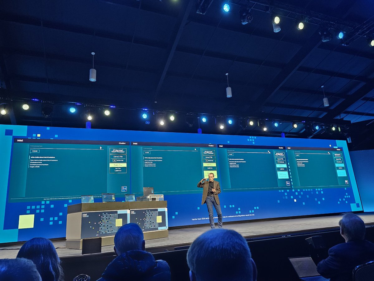 MyTechMusings's tweet image. Nice demo of FP4 precision #GenAI#Llama 70B modles running on 3 different gens of #Xeon processors achiving &amp;lt;100ms response on @Xeon Gen6

#Intelvision @intel