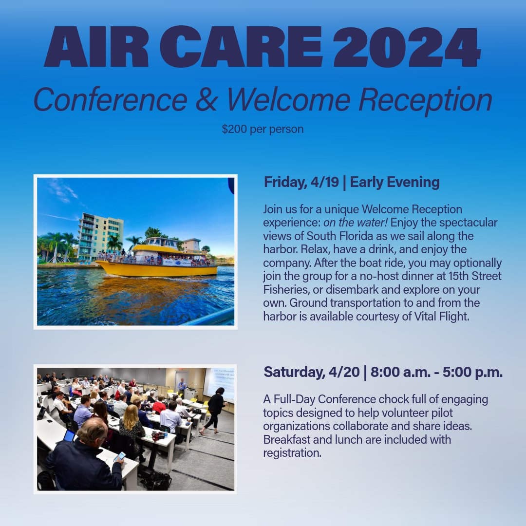 Registration for Air Care 2024 closes this Friday, April 12th. Join other leaders, staff, volunteers and supporters of charitable aviation as we gather in Fort Lauderdale for a weekend of friendship, learning, and fun! Register now: aircarealliance.org/air-care-2024-…