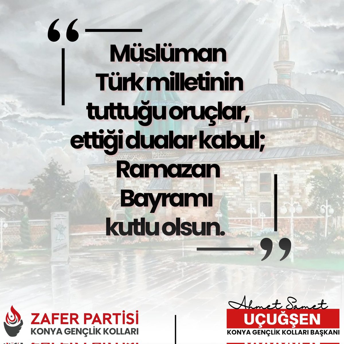 Müslüman Türk milletinin tuttuğu oruçlar, ettiği dualar kabul; Ramazan bayramı kutlu olsun. @zafergenclik42