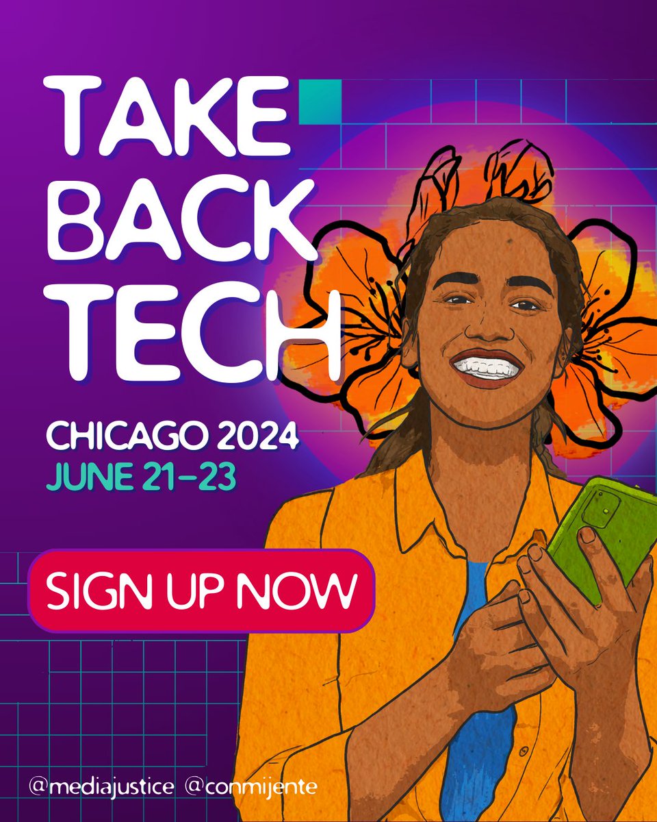 Organizers, advocates, academics, workers — it's time to unite! 🤝 #TakeBackTech is a call to action for all who believe in a fair tech future. Let's create it together in Chicago, June 21-23. Join us: mijente.net/tbt2024