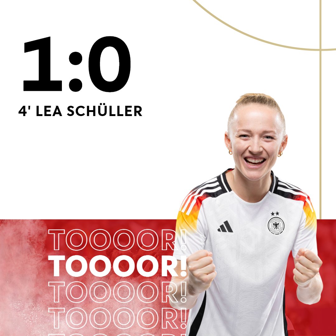 NIIIIICE! 🤩 Es schüllert schon nach 4⃣ Minuten. So kann man starten. Oder? WIR #IMTEAM 🇩🇪 #GERISL 📸 Thomas Böcker/DFB