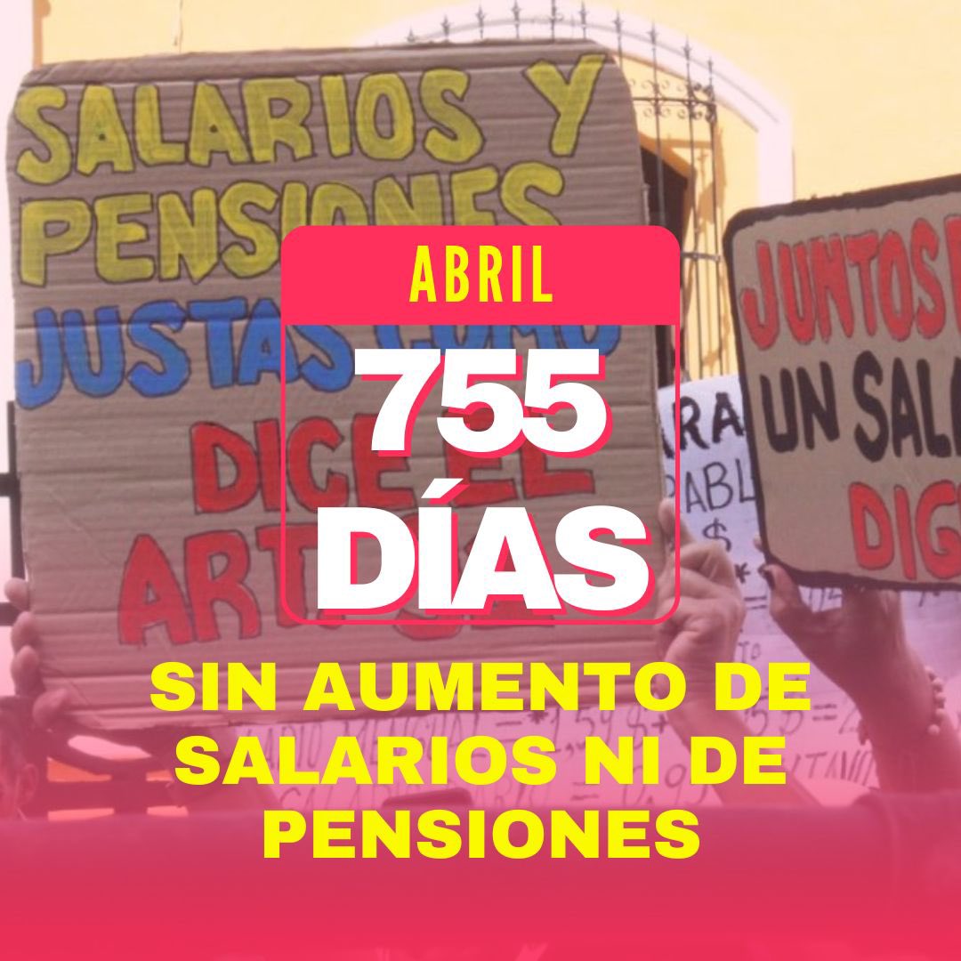 El Gobierno “obrero” que sigue y sigue maltratando a trabajadores y pensionados e irónicamente quiere 6 años más en el poder.

Más de 5 millones tienen 755 días padeciendo sin que se les aumente salarios ni pensiones, con contratos colectivos incumplidos y beneficios que les