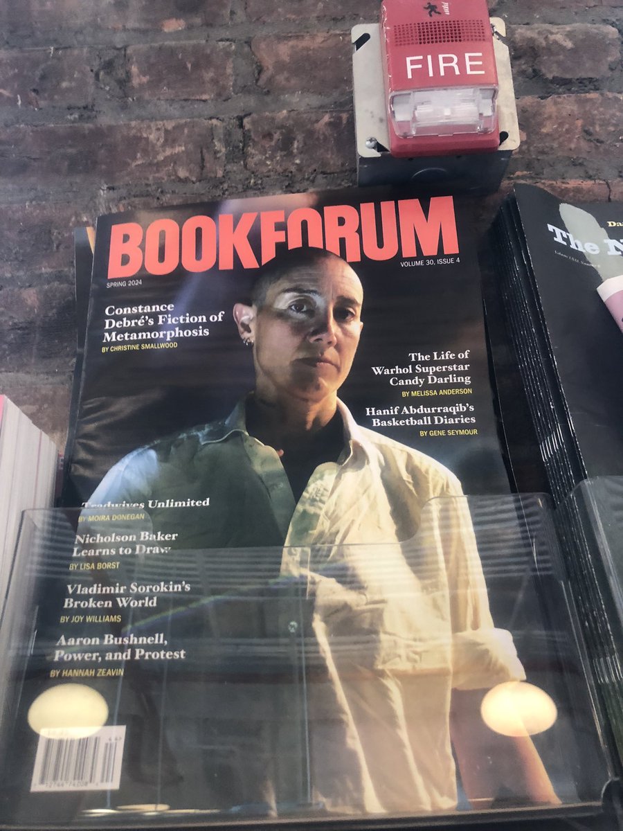 feels smart to keep the new Constance Debré cover of @bookforum near the fire alarm #safteyfirst