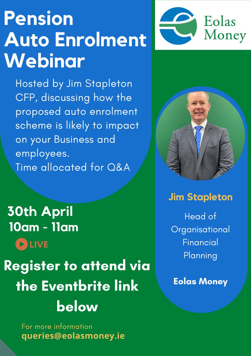 📢 Attention all members! 📢 Don't miss out on this upcoming auto-enrollment webinar with member Eolas Money! 🚗💰 Get equipped with crucial insights and strategies to navigate auto-enrollment effectively. 🗓️ Date: April 30th 🕒 Time: 10am to 11am Link in Description...