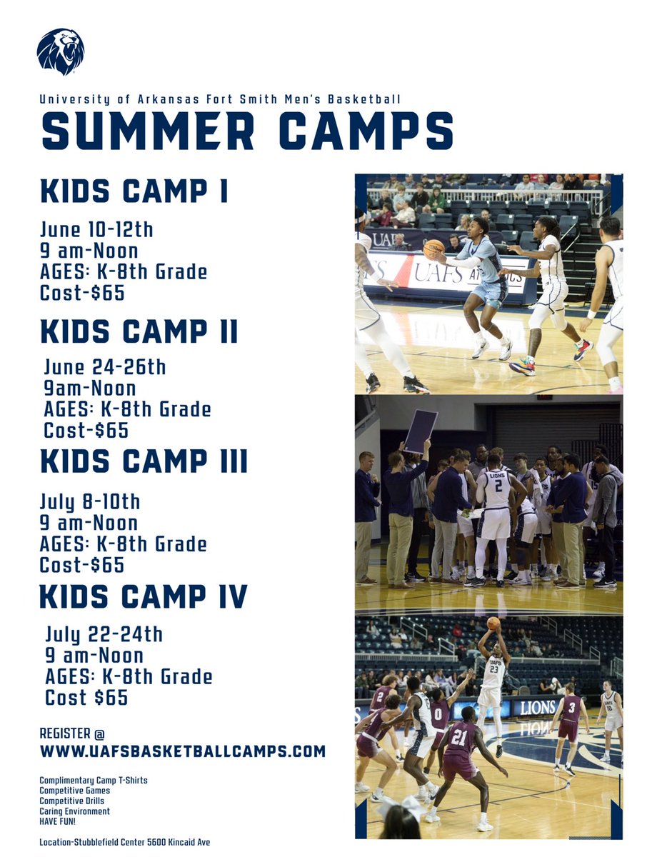 Youth Camps Are Back! Registration is now open!! uafsbasketballcamps.com