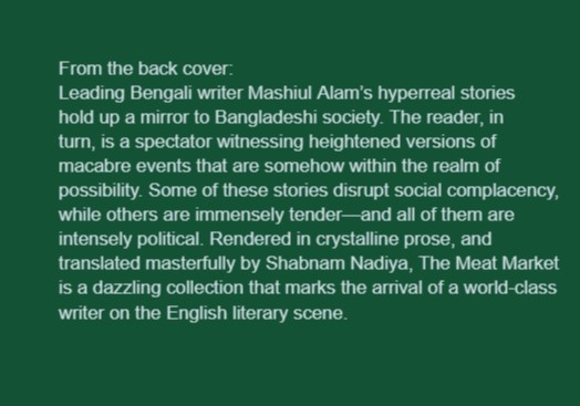 So happy to finally hold The Meat Market in my hands. Utterly gorgeous cover befitting this weird, wonderful collection of ten stories and a novella by @alam_mashiul Thanks for all the hard work @jayapriya88 @minthakur in making this book a real thing out in the world ♥️