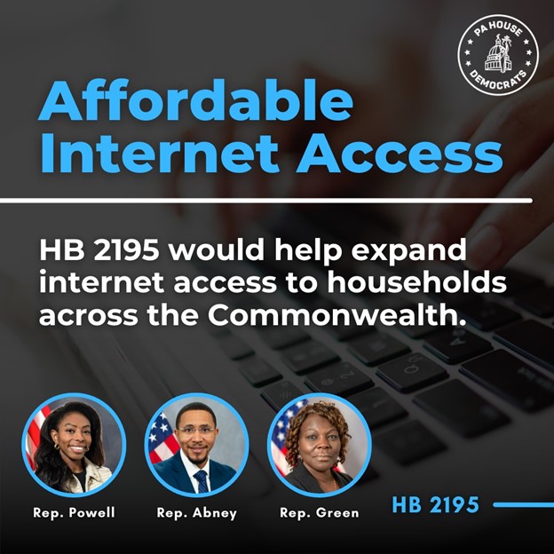 @RepAbney, @RepRoniGreen, and I introduced a state version of the U.S. Affordable Connectivity Program.

H.B. 2195 would help expand internet access across PA and ensure households stay linked to the digital superhighway!

Click pahouse.com/Powell/InTheNe… to learn more.