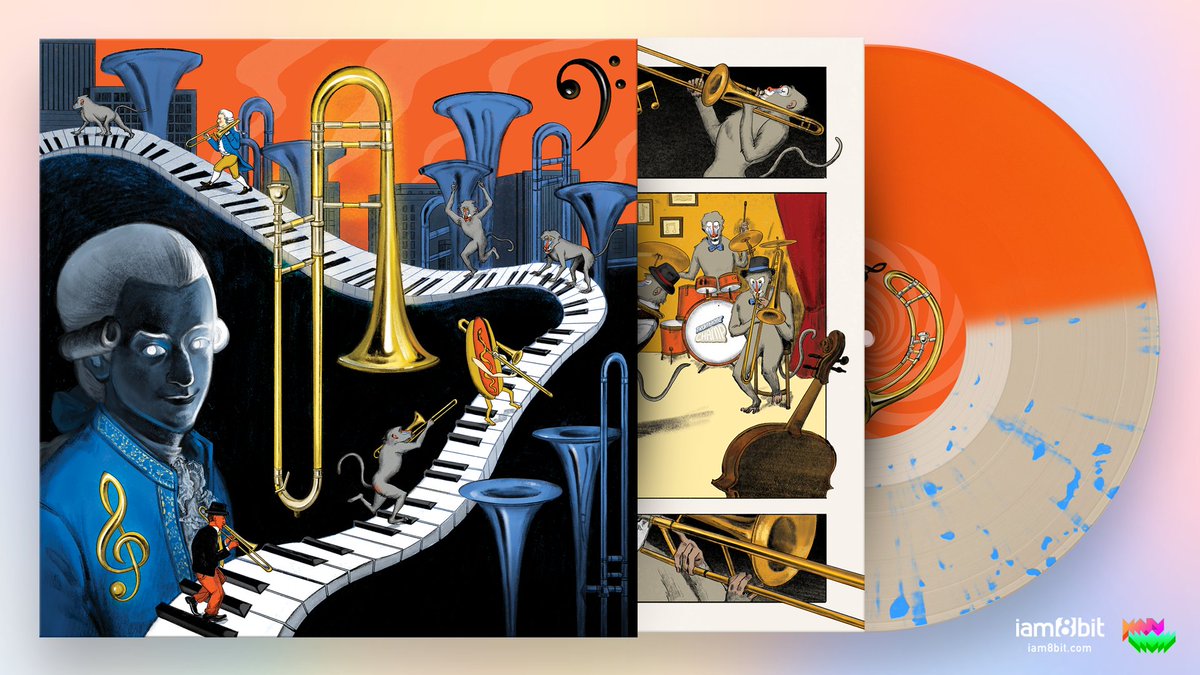 🎉 This morning, we're excited to announce the Trombone Champ Vinyl Soundtrack, created by @iam8bit! It features amazing artwork by Iri Chen, and music by ourselves, @MaxTundra, & CV! It's a ridiculous package! Pre-orders go on sale this Thursday!