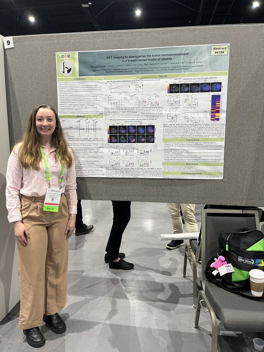 Stop by my poster about PET imaging in a diet-induced obesity model of breast cancer: Section 8, Board 9 #AACR