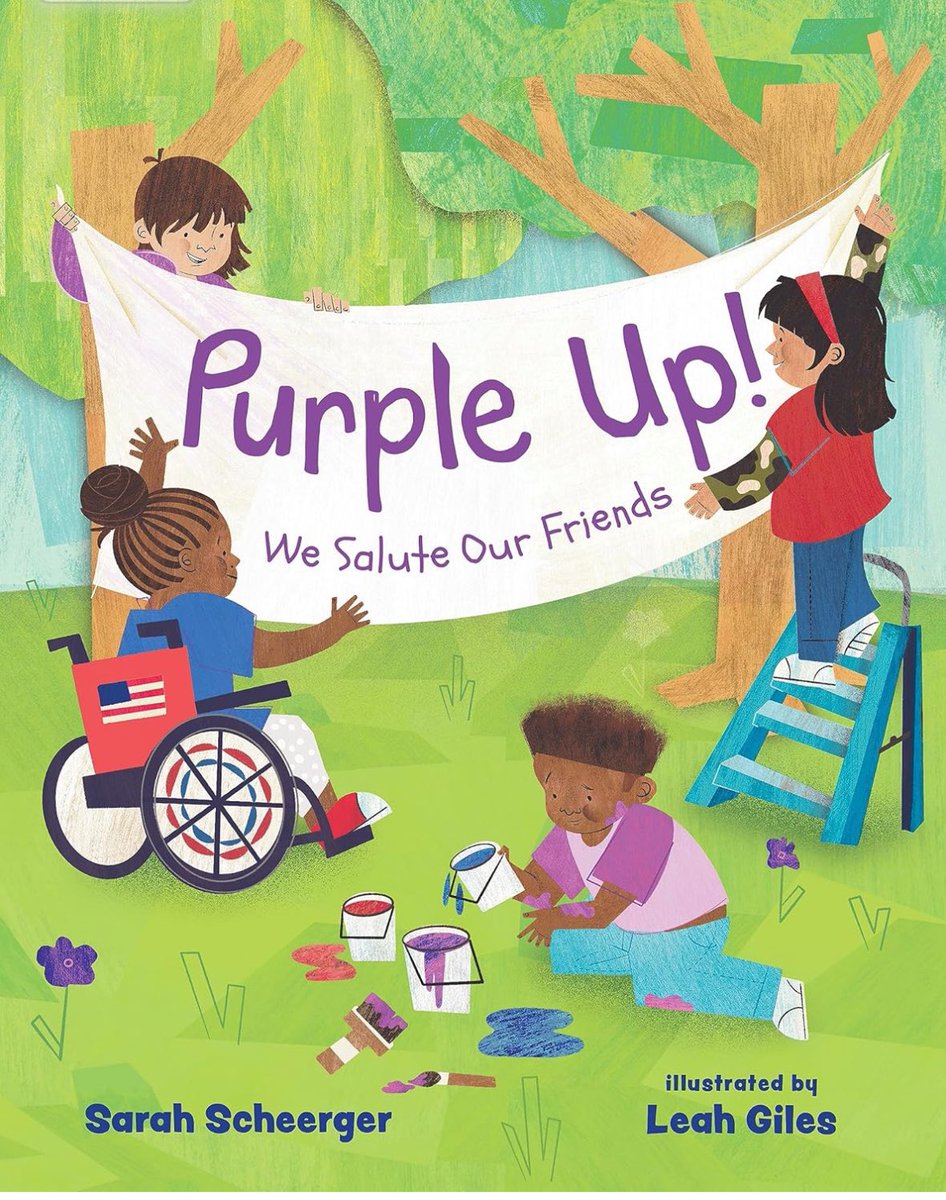 Who’s planning to celebrate #PurpleUpForMilitaryKids2024 ? @sarahscheerger’s new #picturebook is the perfect place to start! Illus. Leah Giles @AlbertWhitman @EastWestLit #Military #family #April15th 💜📚