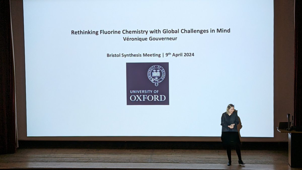 Professor Véronique Gourverner, from the University of Oxford, followed, giving a talk on behalf of Astrazeneca. Titled 'Rethinking Fluorine Chemistry with Global Challenges in Mind', it was a fascinating listen.