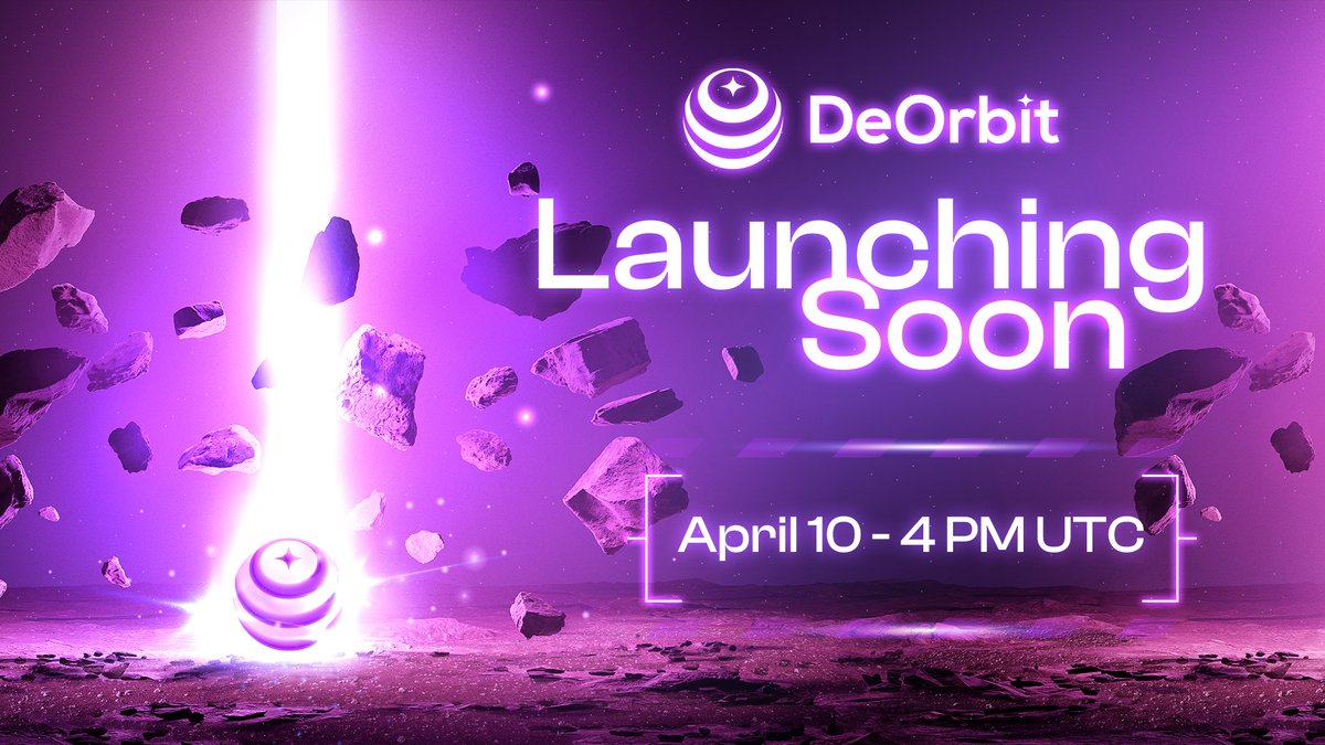 The launch of $DEORBIT is just around the corner, set to take place in less than 24 hours! Scheduled Launch Time: April 10, at 4 PM UTC. Mark your calendar, join us for the launch, and be among the first to participate in the future of decentralized digital infrastructure.