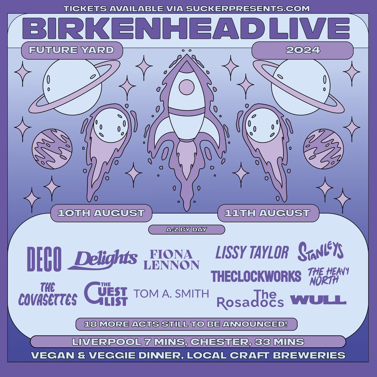 The line-up poster so far 😍 How can it possibly get any better?! Well… there’s still 18 more bands to come! This isn’t even half of it! Don’t miss out and get your tickets from linktr.ee/birkenheadlive 🚀