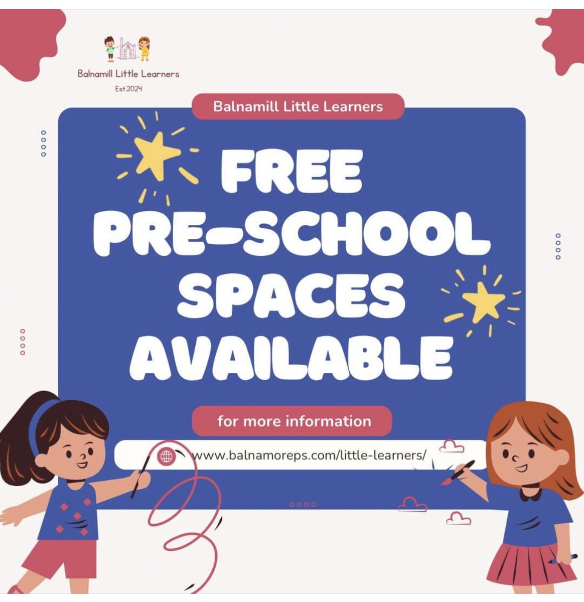 Great news for parents of young children in the Ballymoney area. #free #preschool #balnamore #education #earlyyears