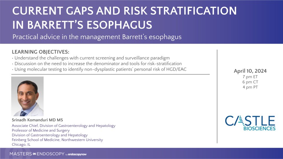 [TOMORROW] Masters in Endoscopy Program, Part-1 on Barrett's Esophagus with leading BE Expert @Scopesdoc. From your mobile device SIGN UP TODAY on the EndoscopyNow app at endoscopynowapp.app.link/LHDp3UXa9Hb @CastleBio #Gastroenterology #GIEndoscopy #GITwitter #MedTwitter #GIFellows #Barretts