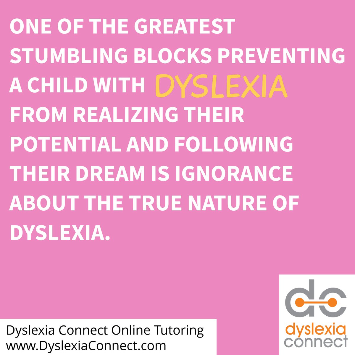 Dyslexia awareness is so important! DyslexiaConnect.com #dyslexia #ADHD #dysgraphia