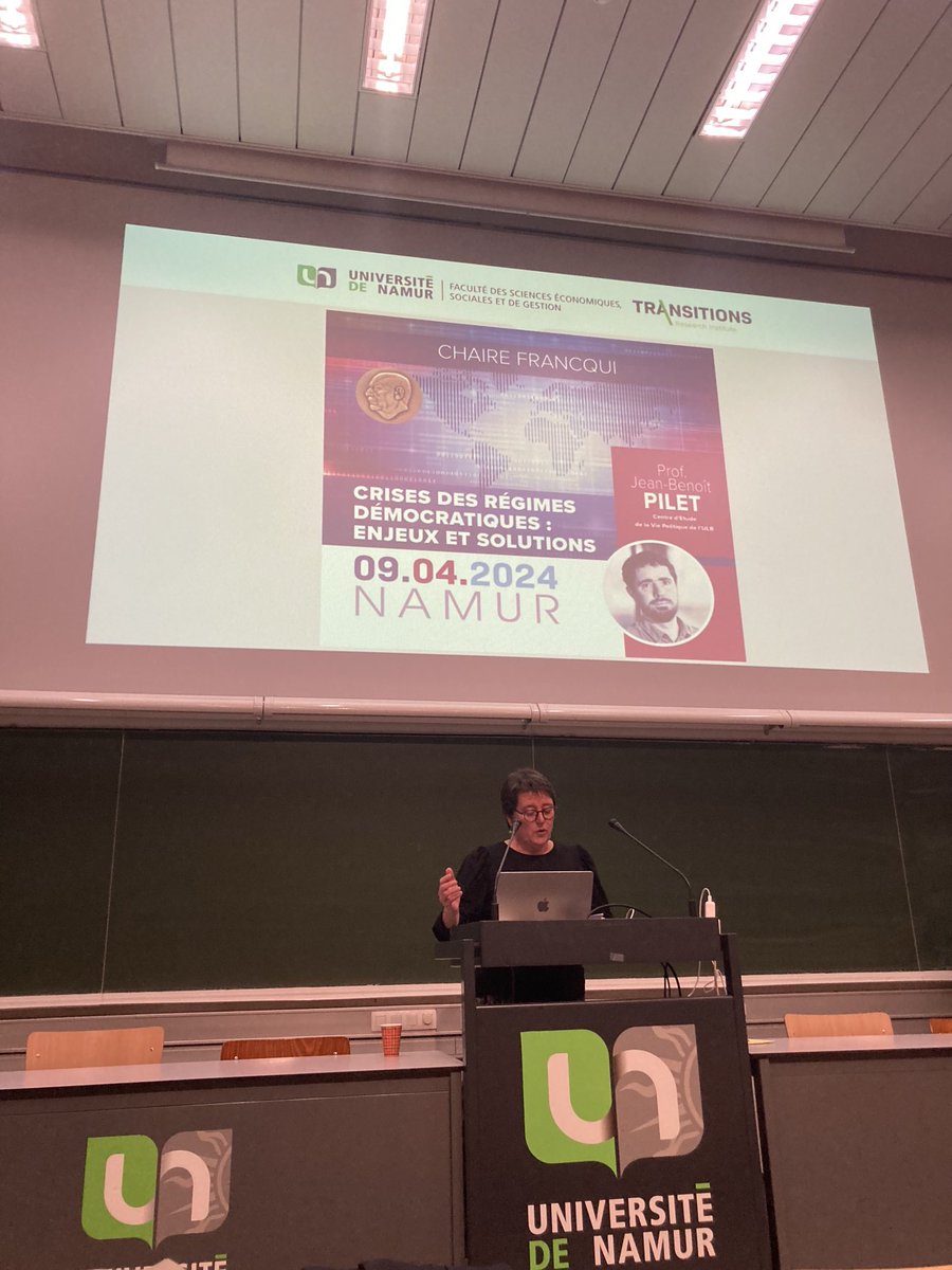 Leçon inaugurale de la Chaire Francqui « Démocratie en crise(s)?Enjeux et solutions » par ⁦@jbpilet⁩ ⁦@SciencePoULB⁩ à ⁦@UNamur⁩. Une série de 5 leçons qui se terminera le 3 octobre avec une analyse des résultats du triple scrutin du 9 juin 2024). Entrée libre !