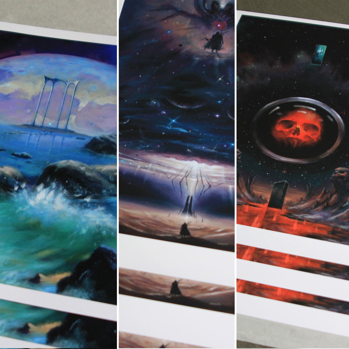 New prints are up on my store!! I only have a small amount of each one, please have a look if interested.🙏 Link to store is in below in comments #prints #artprints #scifi #fantasy #traditionalart #albumart @retroscifiart @allindiaradio @FierceDeityBand