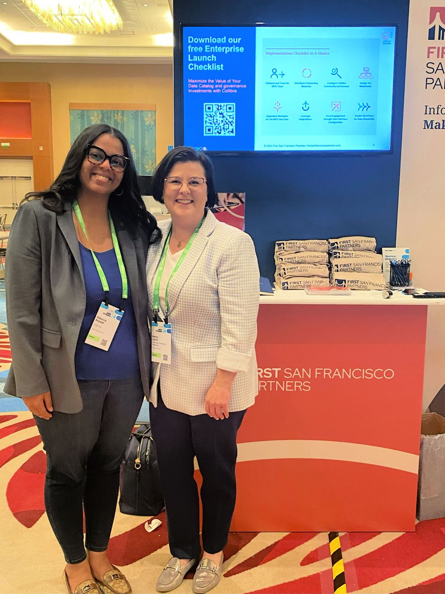 Members of our team are at @collibra's #DataCitizens event this week in Orlando. If you're attending, stop by our booth to say hello—and make a note to attend the Thurs. a.m. session, Roadmap to drive Collibra expansion & adoption, w/ FSFP's Becky Lyons & UCB's Rebecca Royster.