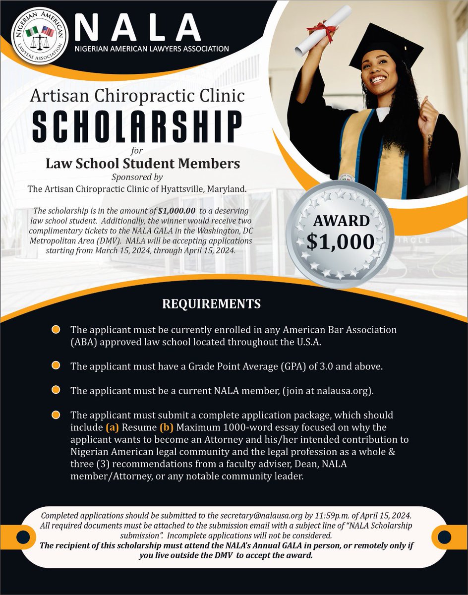 Last month, the Nigerian American Lawyers Association held elections, and I'm honored to have been elected as the President of the Nigerian Law Students Division.