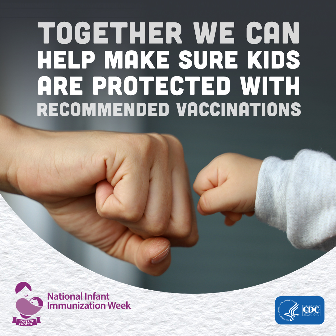 Together we can help make sure kids are protected with recommended vaccinations. To learn more about recommended vaccines for your children, visit cdc.gov/vaccines/paren…. #NIIW2024 #VPROTECT #WeCanDoThis #PartneringforVaccineEquity #ivax2protect #GetVaccinated #COVID19