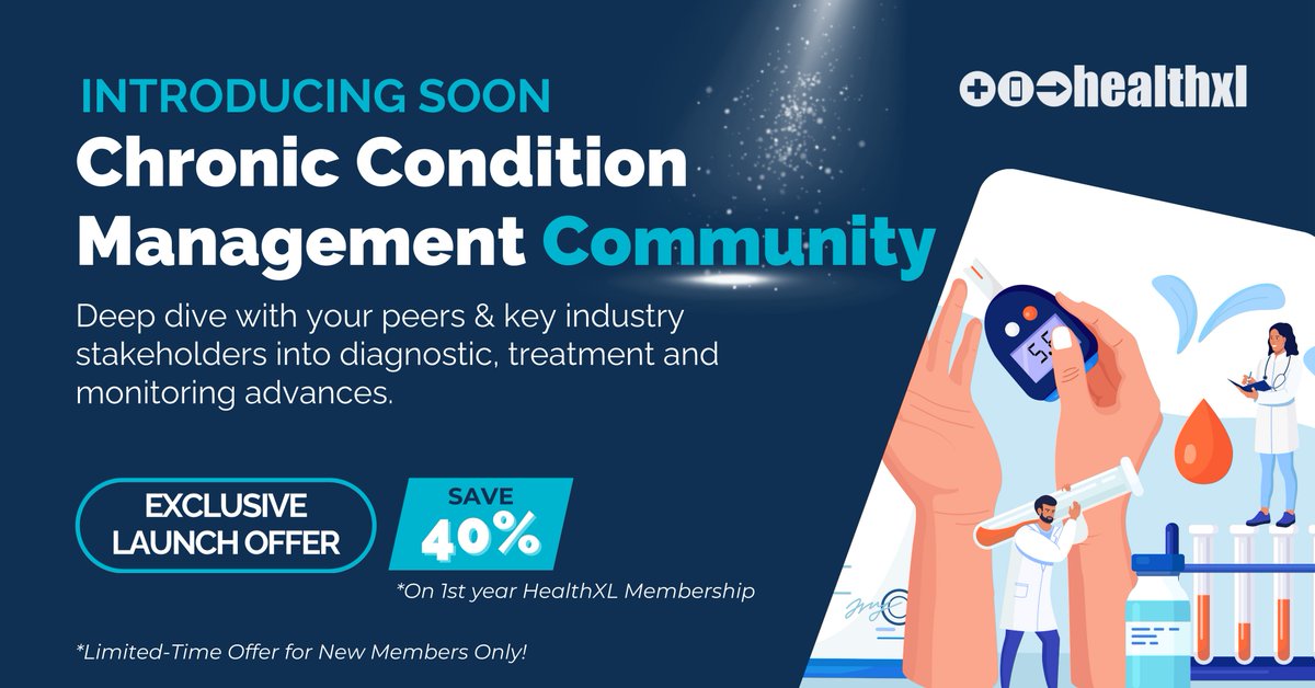 health_xl's tweet image. Chronic care revolution!  HealthXL's exclusive Chronic Condition Community launching soon.

Exclusive launch offer for new members: Secure a 40% discount on your first year HealthXL membership!

Create your free account and apply for HealthXL membership ➡️ portal-beta.healthxl.com/sign-up?utm_so…