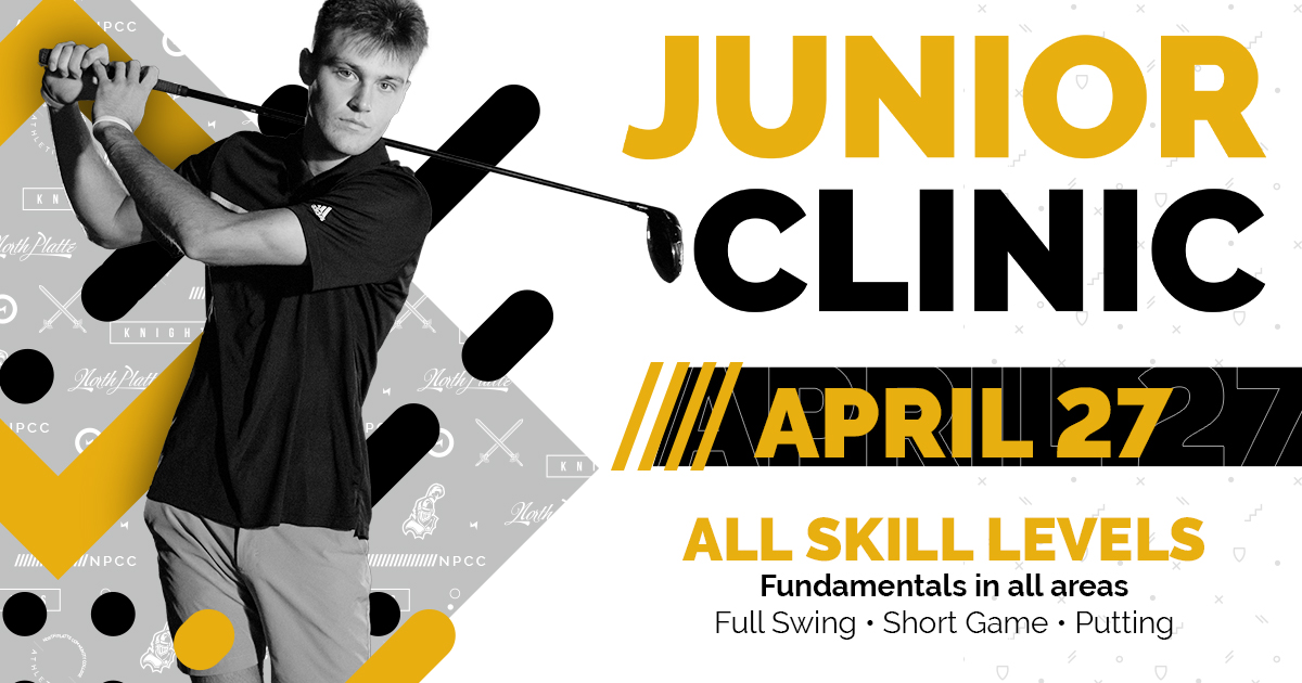 ⚔️ Junior Camp ⚔️ ⛳️ Session One - 9-11 a.m. (Children ages 6-12) ⛳️ Session Two - 11:30-1:30 p.m. (Children ages 13-18) 📍 April 27 - River's Edge Golf Course 💲 $30 Registration can be done through NPCC golf coach Will Peers at 308-660-6662.