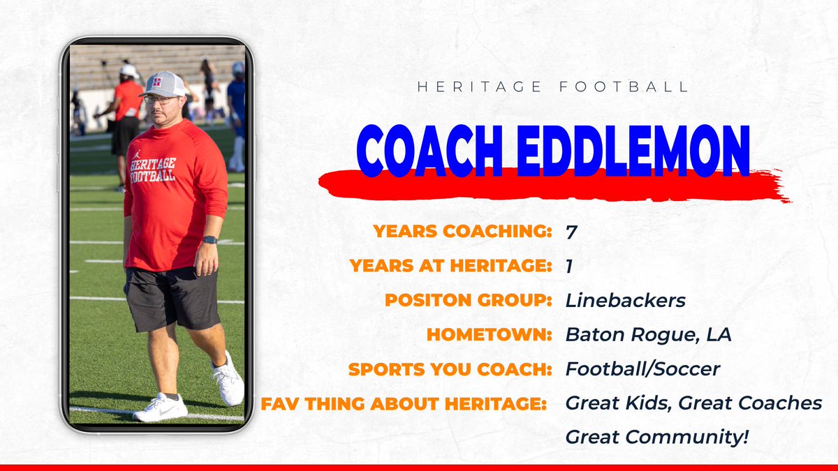 Today's coaches spotlight:

Coach Thomas Eddlemon

Coach has hit the ground running and making an immediate impact on our kids and coaches.  He brings the energy each day and no one better in the booth! TED E!
#FIGHT #MOB 
<a href="/MidloHeritage/">Heritage HS</a> <a href="/MISD_Athletics/">Midlothian ISD Athletics</a>