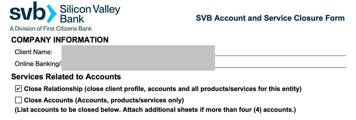 Surreal to close all relations with #SVB. Even on this last day, they let us convert about $2k from corp card points. Such amazing folks…too bad bank went down for no reason.