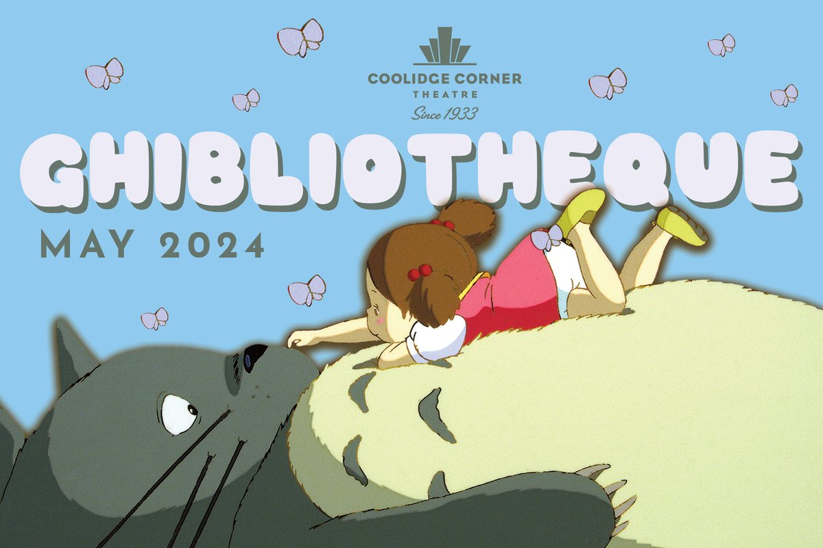 This May, join us for 'Ghibliotheque,' a month of screenings celebrating the works of visionary writer/director and Studio Ghibli co-founder Hayao Miyazaki 🦋 coolidge.org/ghibliotheque Co-presented by @JapanBoston!