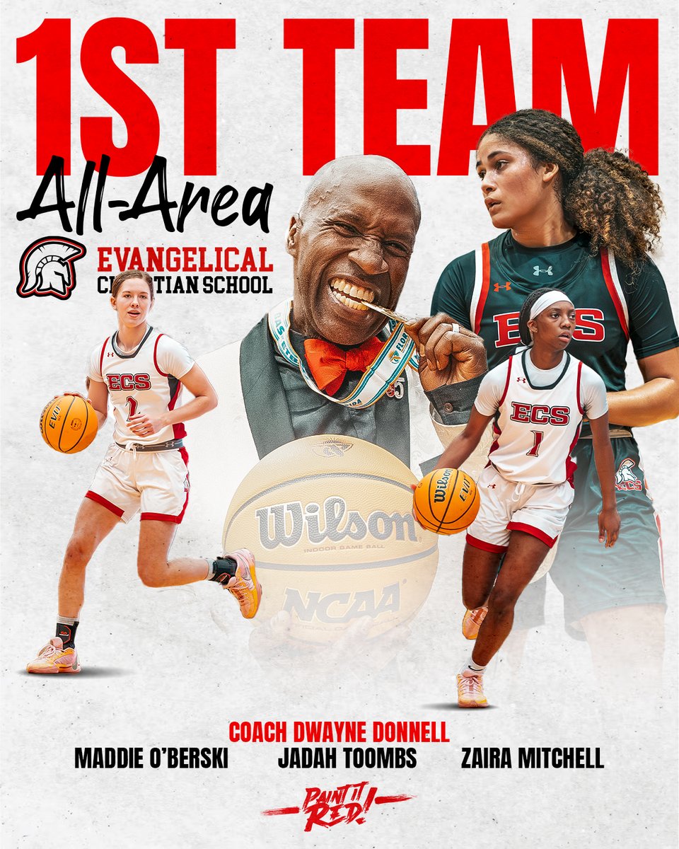 News Press All-Area Girls Basketball First Team! Coach Dwayne Donnell, Maddie O'Berski, Jadah Toombs, Zaira Mitchell #PaintItRed