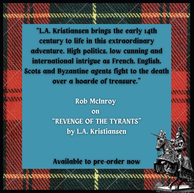 L. A. Kristiansen’s Revenge of The Tyrants blends Machiavelian politics with thrilling battles & a strong focus on Scottish history: what more could you want?

#ringwoodpublishing #booklaunch #historicalfiction #scottishfiction #scottishhistory #robertthebruce #warsofindependance