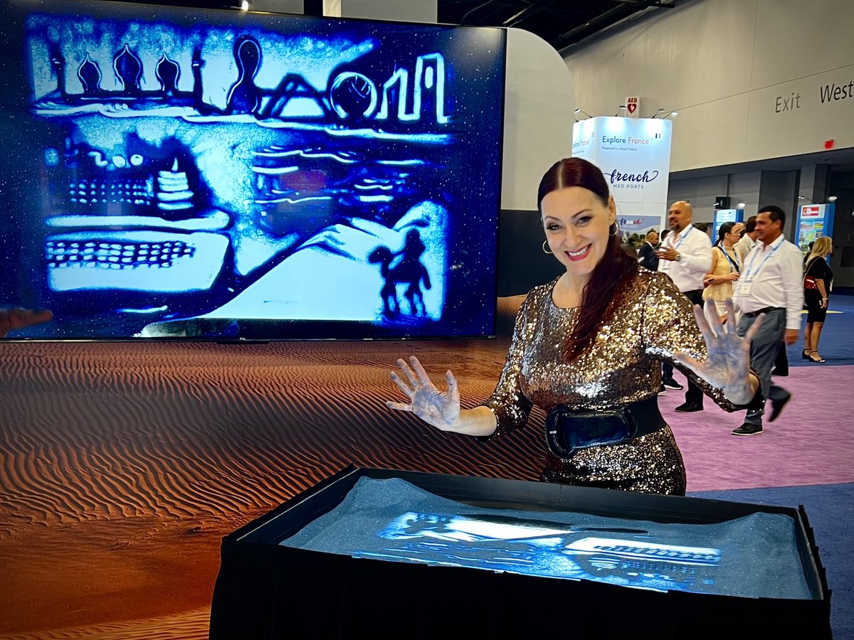 Visit me at Seatrade Cruise Global Miami Beach! I’m performing for Cruise Arabia, Booth 806 TODAY 2pm, 4pm, 5pm… and more shows Wednesday & Thursday!

🖐🏼✨🌊🚢✨
cruise-arabia.com

sand-artist.com

#sandartist #sandanimation  #cruisearabia #seatradecruiseglobal