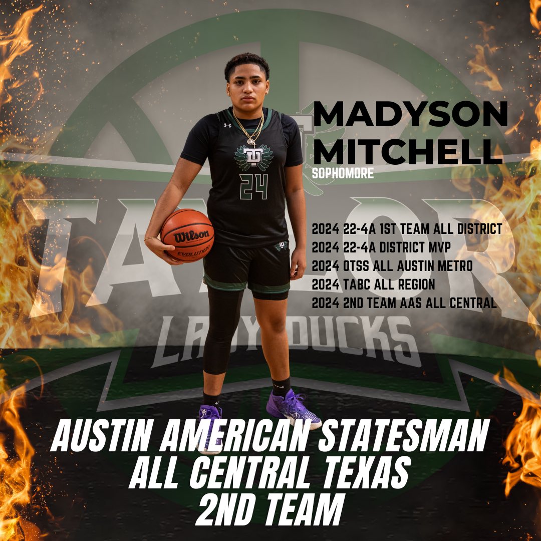 Congratulations to @madyson_2026 for making the <a href="/statesman/">Austin Statesman</a> All-Centex 2nd Team! Racking up the awards this season!!! Way to go!!!! So proud of you! #DucksFlyTogether 🦆🏀 <a href="/varsity_news/">Varsity News</a> <a href="/taylorducks/">Taylor ISD</a> <a href="/officialflow32/">Earven Flowers</a>