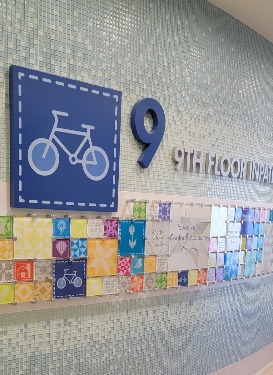 Look closely and you’ll see Iowa’s farmlands and prairies, as well as popular activities, used as icons throughout our hospital. Colorful icons in the elevator match the ones found on each floor to help patients and families navigate.