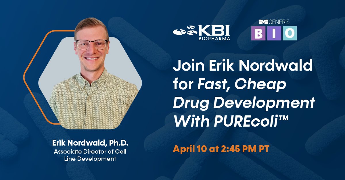 Calling all Biomanufacturing Summit attendees: Erik Nordwald, our Associate Director of Cell Line Development, is presenting, “Fast, Cheap Drug Development With PUREcoli™,” at 2:25 PM PT tomorrow. Meet our team at Booth 11 after Erik's tech talk!