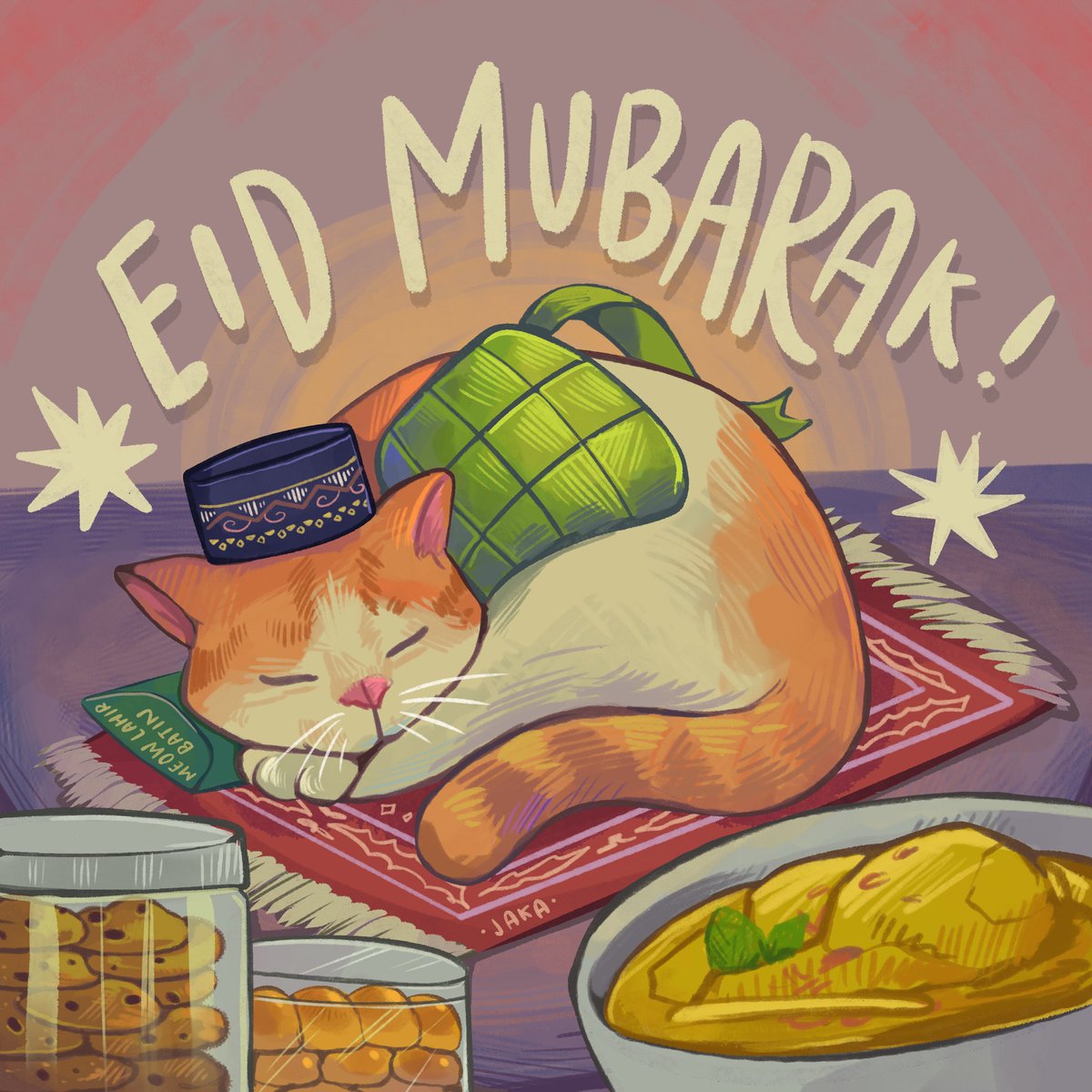 Eid Mubarak! Meowhon maaf lahir batin😸🙏