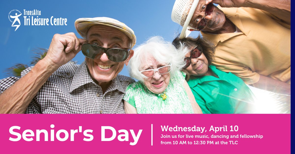 Join us TOMORROW - Wednesday, April 10 - from 10 AM -12:30 PM for Seniors Day at the TLC.

It will be a day of fun, friends and treats featuring live music by the local band Touch of Country. 

#ParklandCounty #SpruceGrove #StonyPlain #TriRegion