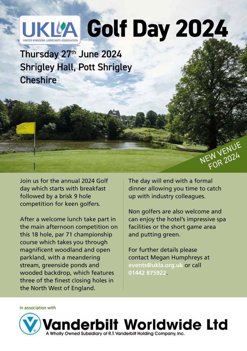 The UKLA Golf Day will be held on Thursday 27th June 2024 at Shrigley Hall, Cheshire. For more details and to book your place, visit ukla.org.uk/ukla-golf-day/. #golfday