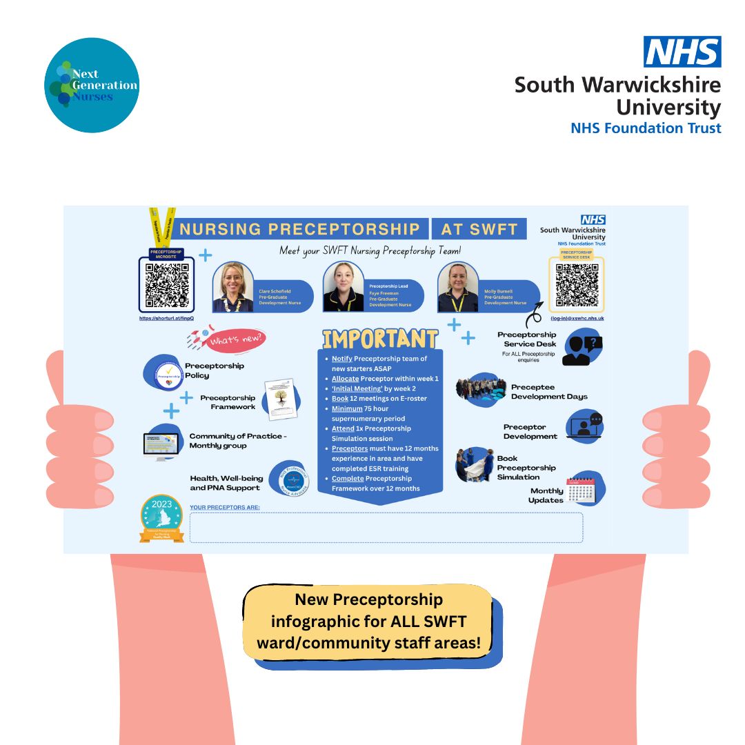 📍 SWFT Nursing Teams have been hearing all about the changes on the newly launched preceptorship programme, as the team have been out doing visits with members of the board to familiarise preceptors and preceptees with the updates!👏 #NHS #preceptorship #Nurses