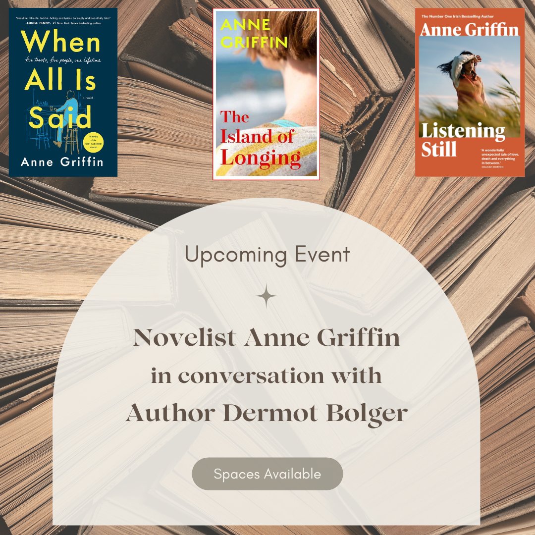 This Saturday in #MalahideLibrary, join author Dermot Bolger in conversation with novelist Anne Griffin about her acclaimed books and her writing life. 13th April 11am-12pm. Email malahidelibrary@fingal.ie to book. @fingalcoco @eventsinfingal #Malahide