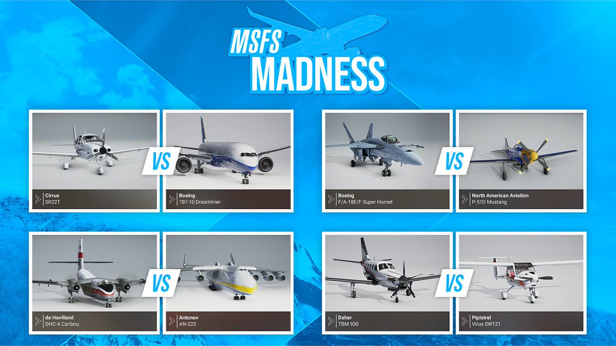 MSFSofficial's tweet photo. Here are today's #MSFSMadness matchups. Vote below! https://t.co/L1aBWzI3BZ