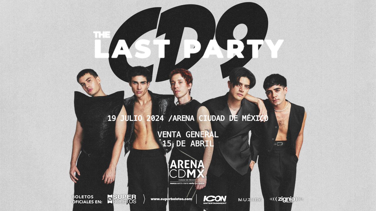 NUESTRA HISTORIA AÚN NO TERMINA. Juntos de nuevo... ustedes, nosotros y la música que nos unió. THE LAST PARTY: 19 de julio 2024 @ArenaCdMexico Boletos a la venta el 15 de abril por @SuperboletosMx