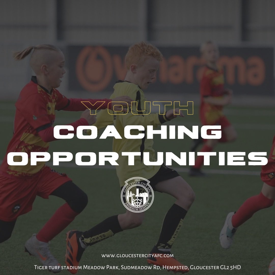 YOUTH COACHING OPPORTUNITIES | 🐯 . Are you interested in joining our growing youth development staff? . Register your interest via 📧 at: Youth@gcafc.co.uk . #gcafc