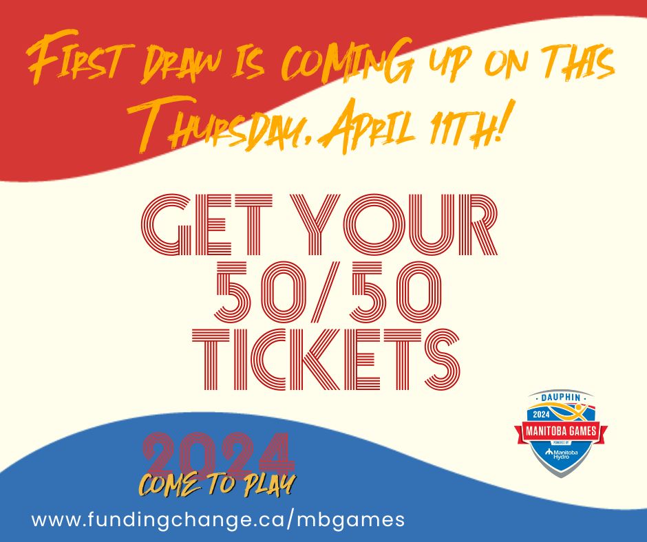 There are just 2 days left to snag your 2024 Manitoba Games 50/50 tickets before the first draw this THURSDAY, April 11th! Click the link and play to win: buff.ly/3VRf6LG 🎟️🏆 #cometoplay #dauphinmb #mbgames2024