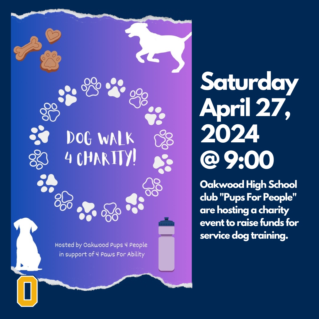 🐾🌳 Join us for the Oakwood Community Dog Walk hosted by Pups for People! 🐶✨ Help us raise funds for service dog training while enjoying a fun-filled morning stroll with your furry friends. #OneOakwood For tickets 🎟️ and more information, head to: tinyurl.com/3bb2wezy