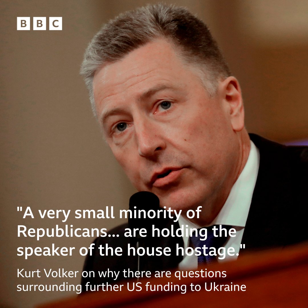 An extra 60 billion dollars of American aid to Ukraine is being held up in Washington by sceptical Republicans. Kurt Volker, former US Ambassador to NATO, tells #BBCPM why he thinks the funding is being delayed.