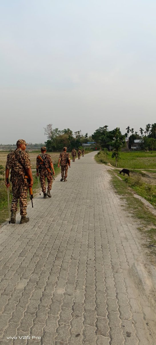 Area domination and patrolling duty around the Honble P. M. meeting venue with CRPF staff. @CMOfficeAssam @assampolice @DGPAssamPolice @gpsinghips