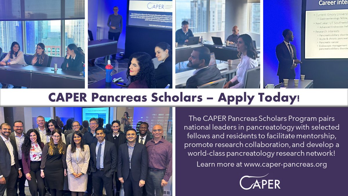 Apply Today! CAPER Pancreas Scholars Application - Now Open! Submit Application: tinyurl.com/yrvpb6er @MaisamHaijaMD @GIPapachristou @WalterPark_MD